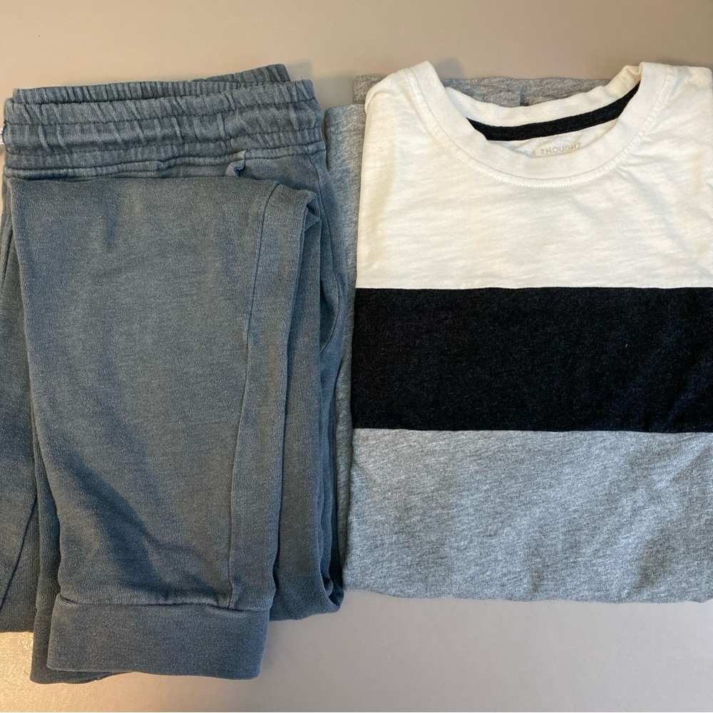 Threads 4 Thought Mens Small Set Pants And Shirt! Gray Joggers Organic Cotton